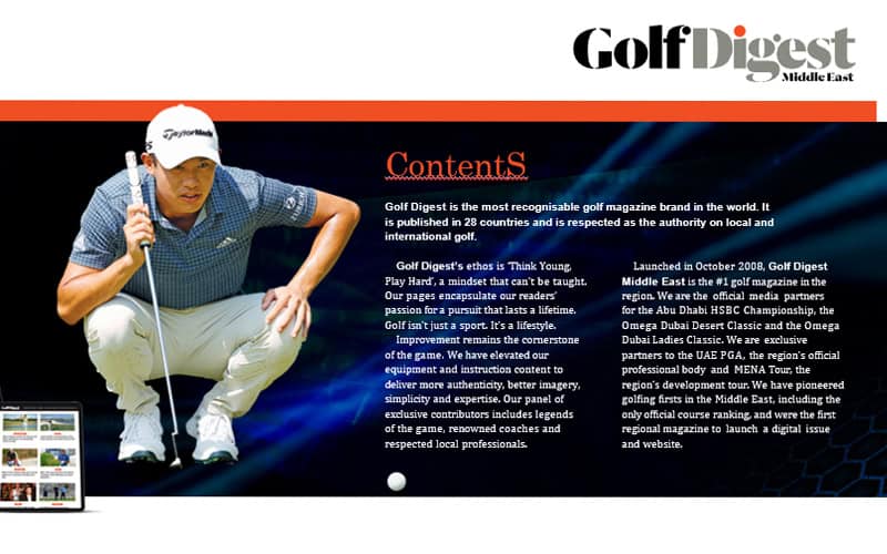 Advertising opportunities in Golf Digest Middle East