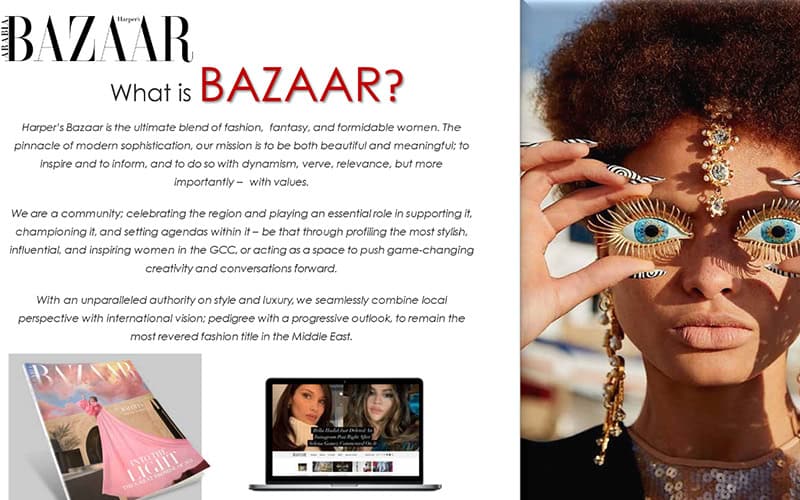 Advertising opportunities in Harper’s Bazaar Arabia