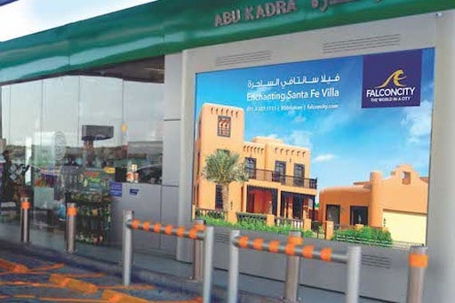 Emarat Petrol Pump LED Screens Network: Gas Station LED Screen Advertising in Dubai