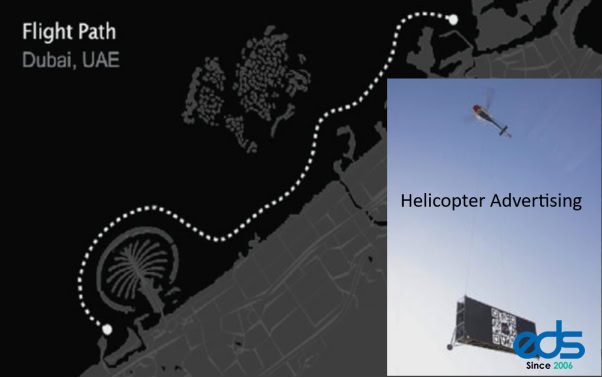 The World’s First Helicopter Arial Digital Billboard Advertising in Dubai UAE