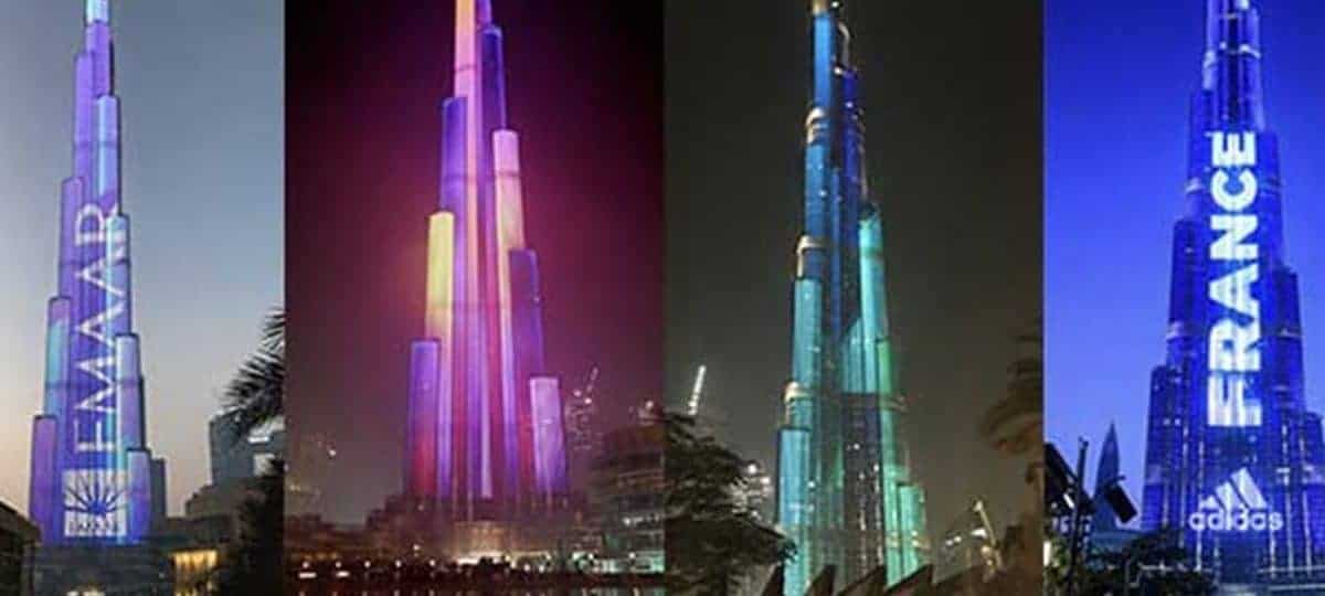 Burj Khalifa Advertising in Dubai UAE, Tallest Tower in the World